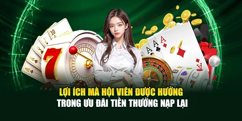 Lợi ích mà hội viên được hưởng trong ưu đãi tiền thưởng nạp lại